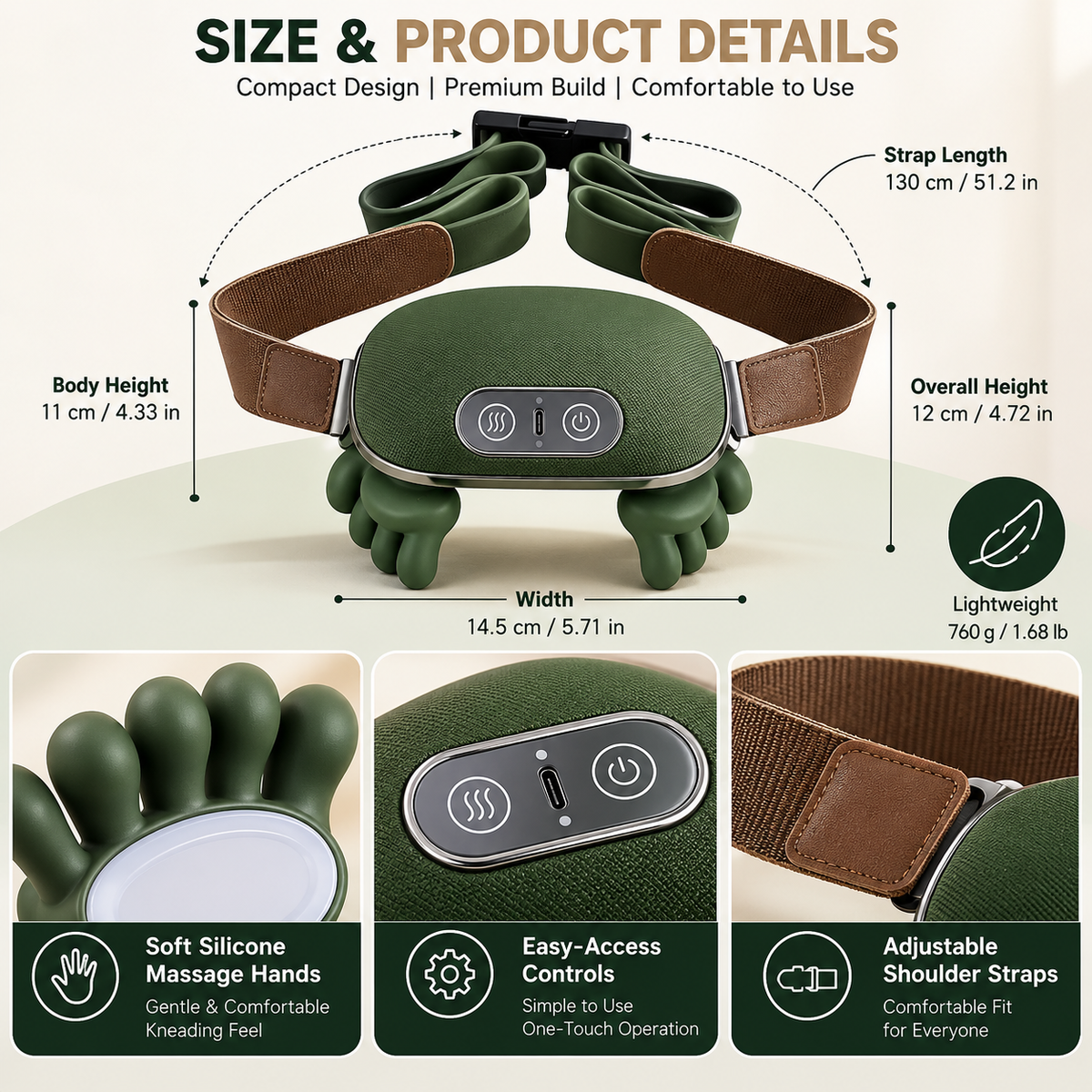 OZAAZ™ Bionic Shiatsu Massager | Neck, Shoulder & Leg Massager